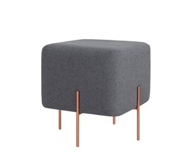 Atelier Del Sofa Puf Bohemio Gris Oscuro con Patas de Hierro Recubiertas de Cobre